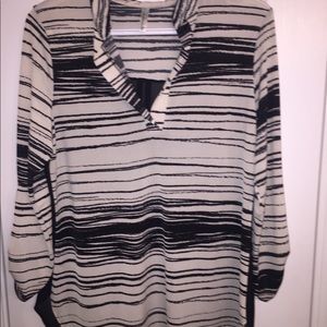 Black and White Blouse Top Zebraish Print